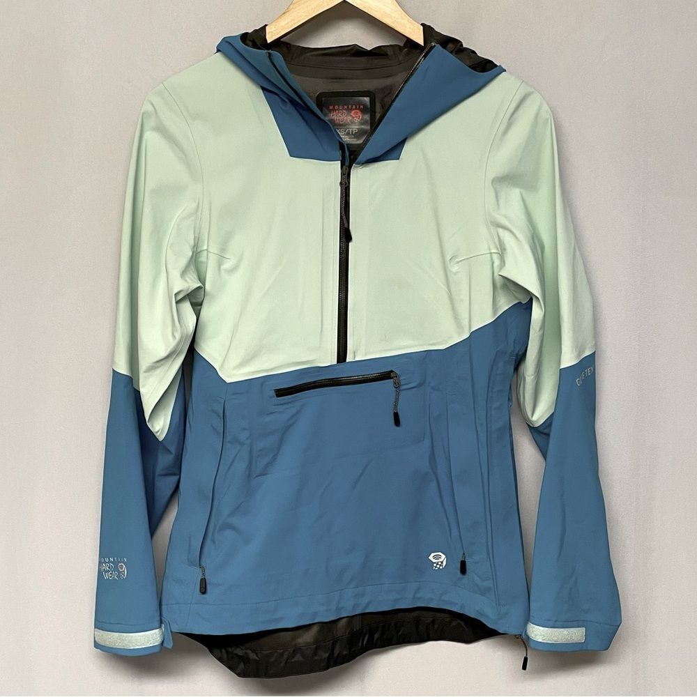 Mountain Hardwear‎ Exposure 2 Goretex Paclite Stretch Women's XS Blue and Mint